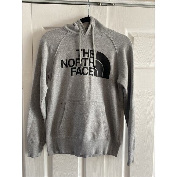 The North Face Women's Spell Out Logo Half Dome Gray Hoodie Hooded Pullover‎ XS - Picture 1 of 5